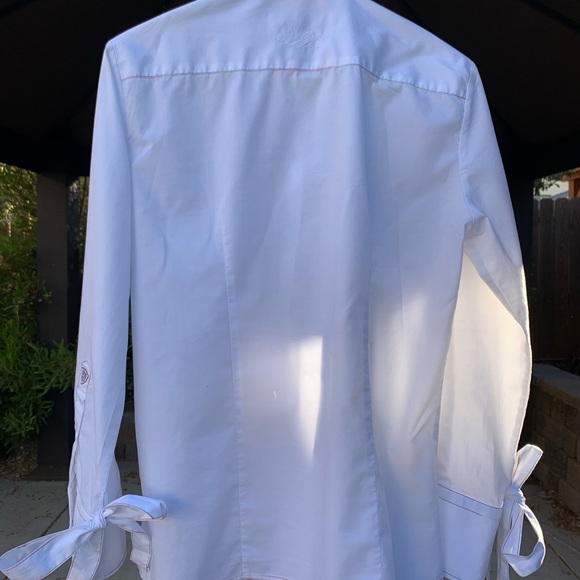 White shirt w/multi color stitchings - Picture 3 of 10